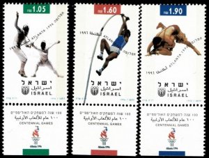 Israel 1996 - Olympic Atlanta, Wrestling - Set of 3 Stamps - Scott 1277-79 - MNH