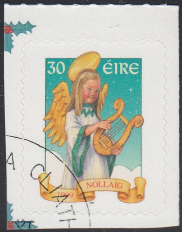 Ireland 1999 used Sc #1216 30p Angel, harp Christmas