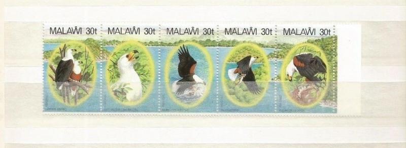 MALAWI SCOTT 418 MNH STRIP OF 5