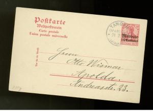 1908 German Post Office in Morocco PS Card Cover