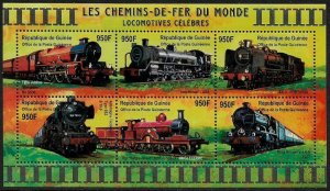 Guinea #1914 MNH Sheet - Trains - Locomotives