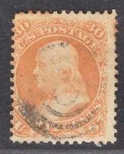 US Stamp #71 30c Orange Franklin  USED SCV $225.00