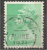 GREAT BRITAIN, Machins, 1971, used 6p light emerald, Scott MH57