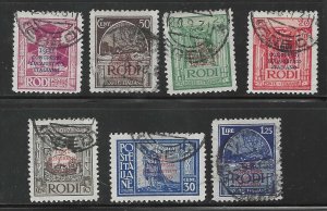 ITALY RHODES 1931 SCOTT # 38-44 COMPLETE VF USED