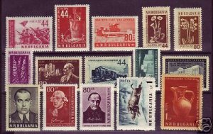 Bulgaria Sc 819/1061 MLH. 1953-1957 issues, 15 diff singles, F-VF or better