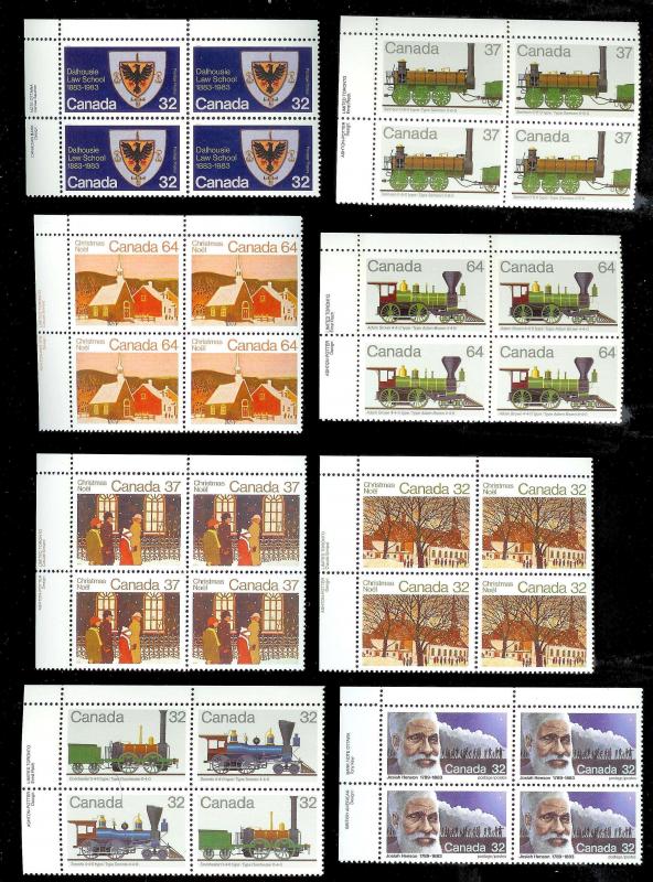 CANADA (111 pcs.) Imprint & Corner Blocks ALL Mint Never Hinged FV=C$120+