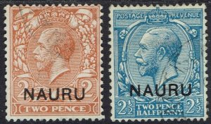 NAURU 1916 KGV 2D AND 2½D USED