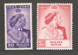 Malaya - Kedah, Scott #55-56    F/VF, Unused, OG, LH,  CV $35.25 ....  3240048