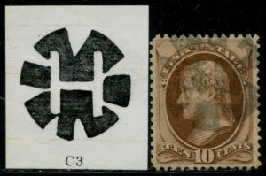 #150 VF+ USED WITH SCARCE FANCY MAIL CANCEL BQ3465