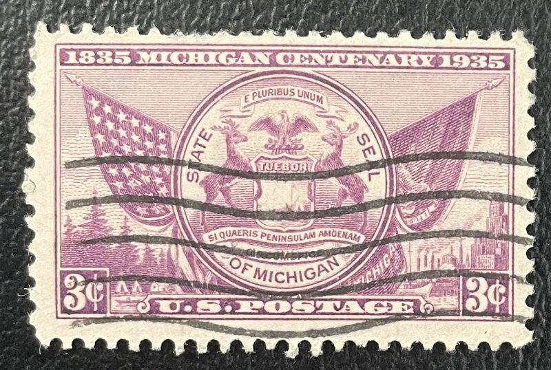 US #775 Used F/VF - 3c Michigan Centenary 1935 [BL10.3.2]