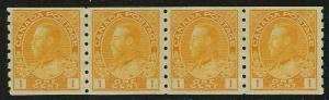 Canada # 126 Mint VF+ NH Die 2, Dry print st. of 4 Cat $ 160