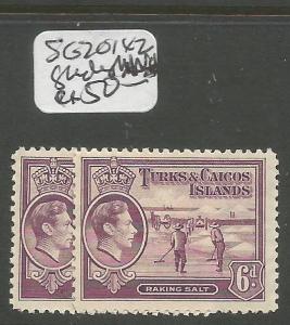 Turks & Caicos SG 201 X2 Shades MNH (5eaf)