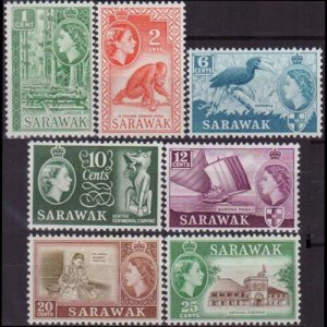 SARAWAK 1964 - Scott# 215/22 Local Life 1-25c NH