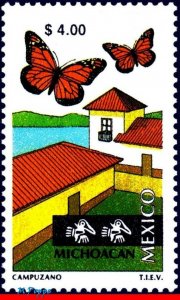 1973 MEXICO 1997 TOURISM MICHOACAN, BUTTERFLY, INSECTS, (4.00P), MNH