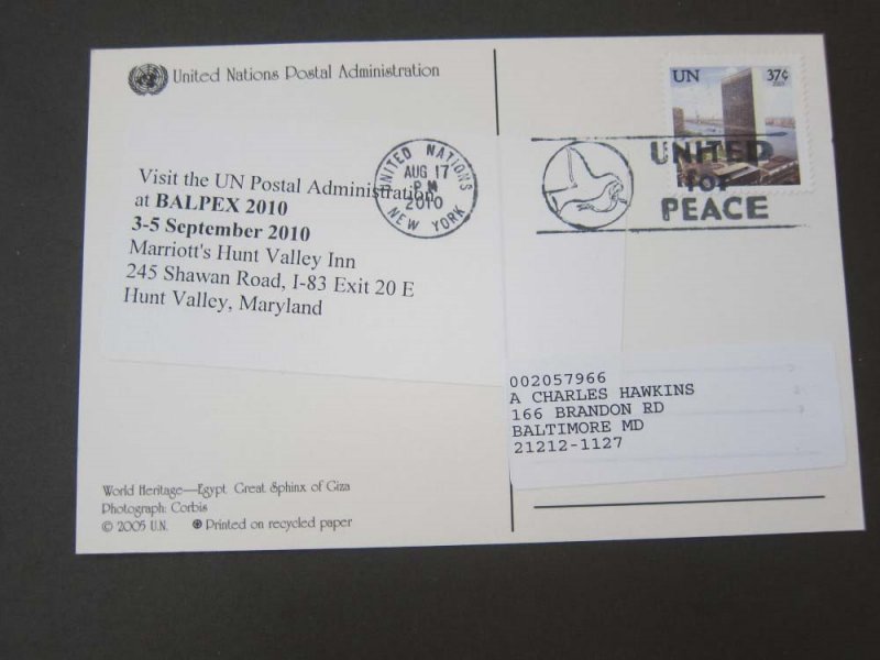 United Nations (NY) 2010 frank 2003 * 857 Cover 