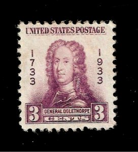  US  1933 SC# 726 3 c Oglethorpe Mint HH - Crisp Color