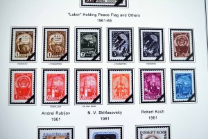 COLOR PRINTED RUSSIA 1960-1965 STAMP ALBUM PAGES (84 illustrated pages)