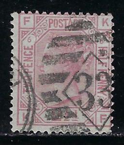Great Britain Scott # 67, used, plate # 6/KF