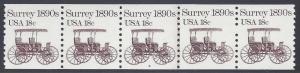 #1907 18c Surrey 1890s PNC Strip/5 P#6 1981 Mint NH