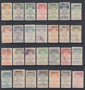 Argentina, Santa Fé, Forbin 254A-283A used 1908 General Tax Fiscals, 28 Talon