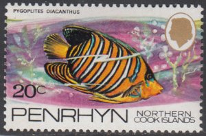 Penrhyn 1974-75 MH Sc #58 20c Pygoplites diacanthus Fish