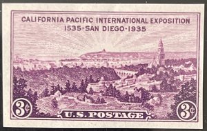 Scott #778b 1936 3¢ California-Pacific Exposition imperforate MNH OG