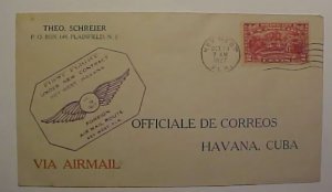 US AIR  2 CENTS EMERGENCY  KEY WEST FLORIDA OCT 19,1927 B/S HAVANA