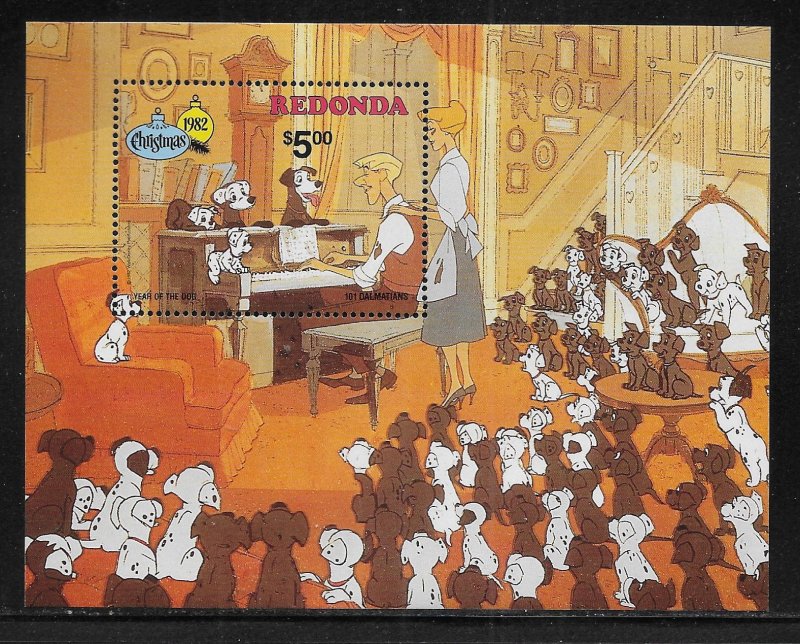 Redonda Disney 1982 Christmas 101 Dalmatians MNH