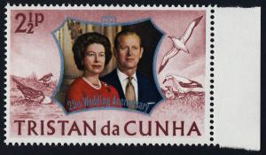 Tristan da Cunha 179 inverted Wmk MNH Queen elizabeth Silver Wedding, Birds