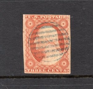#10 - 3 cent stamp of 1851 - RARE FIRST PLATE #1 early - cv$210 -   39R1e