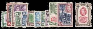 British Honduras #115-126 Cat$80, 1938 George VI, complete set, mostly lightl...