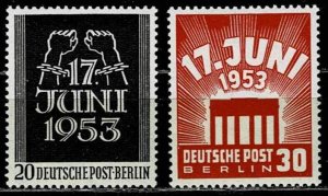 Berlin 1953,Sc.#9N99-100 MNH  Popular uprising on June 17th