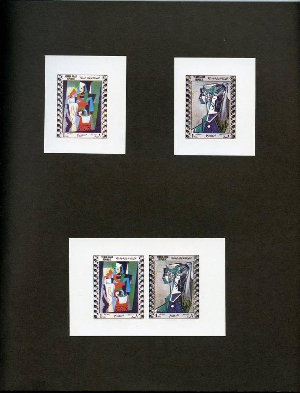 YEMEN AREP UEBERREUTE PROOF  FOLDER OF 6  PABLO PICASSO   STAMPS & ONE SHEETS(2)