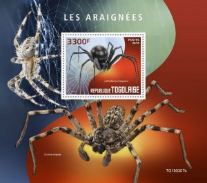 Togo 2019 MNH Spiders Stamps Western Black Widow Spider Arachnids 1v S/S