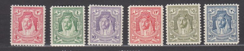 J39764, JL Stamps 1947 jordan set mlh #230-5 abdullah type