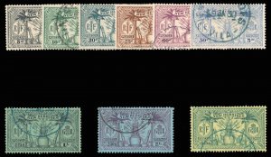 New Hebrides 1925 'Weapons & Idols' set complete VFU. SG 43-51. Sc 41-49.