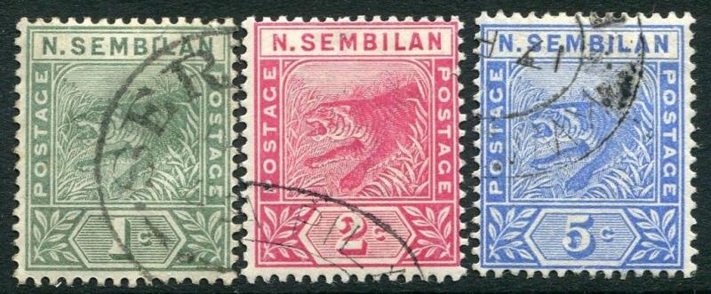 NEGRI SEMBILAN-1891-94 Set of 3 Values Sg 2-4 FINE  USED V19914