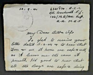 1944 Ansariya Lebanon To Maidstone England Military Censor Airmail Cover