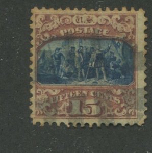 1869 US Stamp #119 15c Used F/VF type II Stained Catalogue Value $200 