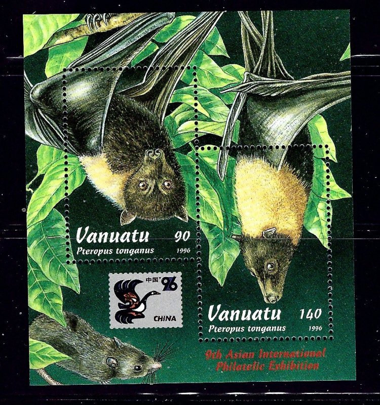 Vanuatu 677 MNH 1996 Flying Foxes sheet of 2