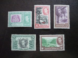 Stamps - British Honduras - Scott# 115-118,120- Mint Hinged Part Set of 5 Stamps