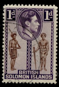 BRITISH SOLOMON ISLANDS GVI SG61, 1d brown and deep violet, FINE USED.