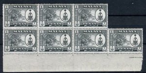 MALAYA PENANG; 1950s early Sultan issue fine MINT MNH Margin 1c. BLOCK