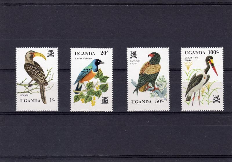 Uganda 1982 Birds set (4) Perforated mnh.vf