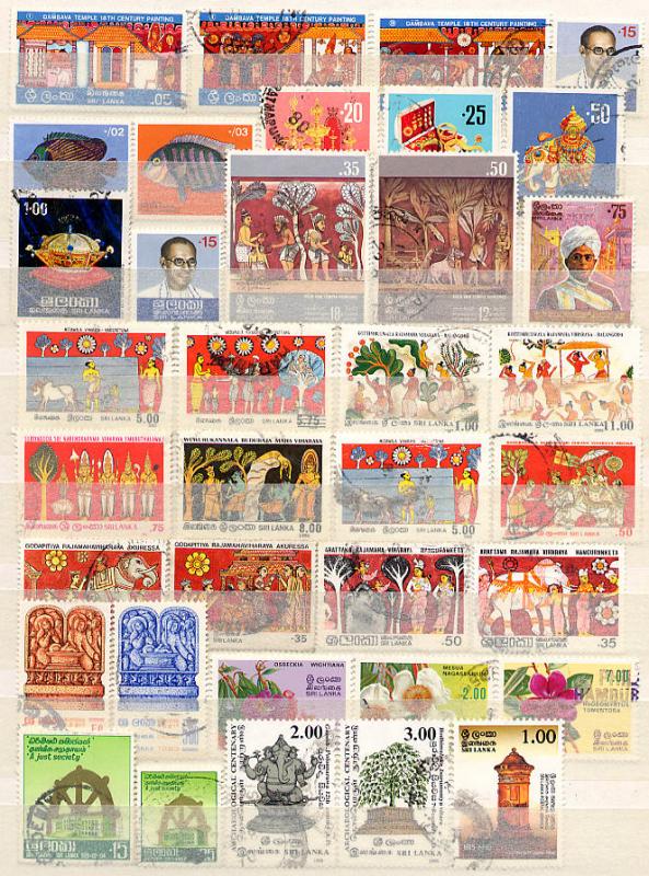 Ceylon/Sri Lanka - Lot of 36 different stamps (Z252)