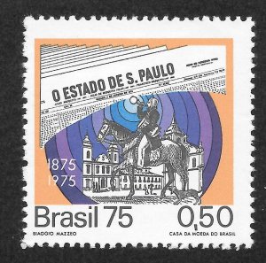 Brazil Scott 1375 MNHOG - 1975 O Estado de S. Paolo Newspaper Centennial