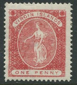 Virgin Is.- Scott 19 - Virgin & Lamps -1889 - MLH -Wmk 2 - Single 1p Stamp