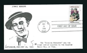 Sc. 1755 Jimmie Rodgers FDC - RE Cachets