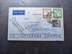 1941 Censored Chile Airmail WWII Cover Santiago to Dormagen Germany