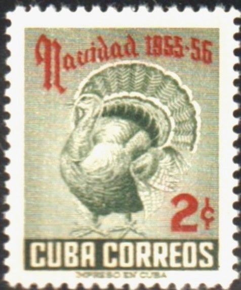 1955 Cuba Stamps Sc 547 Christmas Turkey MNH